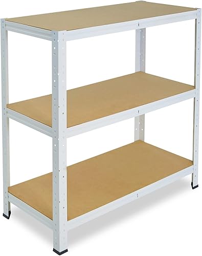 shelfplaza® 90x70x45cm HOME Scaffale metallo per carichi pesanti bianco con 3 ripiani con 175kg capacità di carico/Scaffali in metallo per garage come scaffali per ripostiglio o officina - Honorern