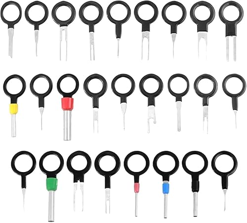 26 Pezzi Terminal Removal Tool Kit, Attrezzi per Auto, Strumenti per Smontaggio e Rimuovere Connettori e Cavi, Attrezzi per Fichesse di Varie Dimensioni - Honorern