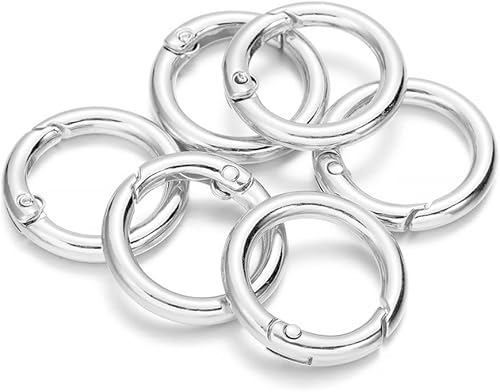 Moschettone in metallo con diverse misure, rotondo, in lega di zinco, portachiavi per fai da te, artigianato, portachiavi, borsa, gioielli, tracolla in bronzo 35 mm x 5 pezzi - Honorern