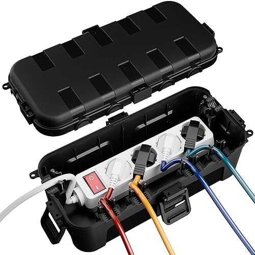 RESTMO Scatola per cavi media impermeabile per esterni, IP54, impermeabile, resistente alle intemperie, ideale per la protezione di prolunghe, prese elettriche e connettori angolari (29 cm x 13,2 cm x - Honorern