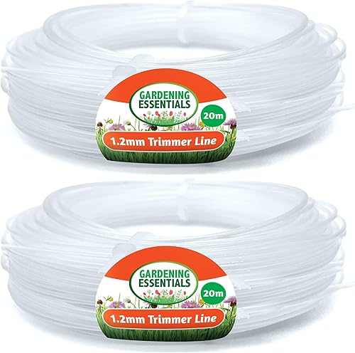 SOL Filo per decespugliatore, 20 m x 1,2 mm, in nylon resistente e flessibile per tagliare erba, erbacce e manutenzione del giardino, facile da installare, misura universale per decespugliatori - Honorern