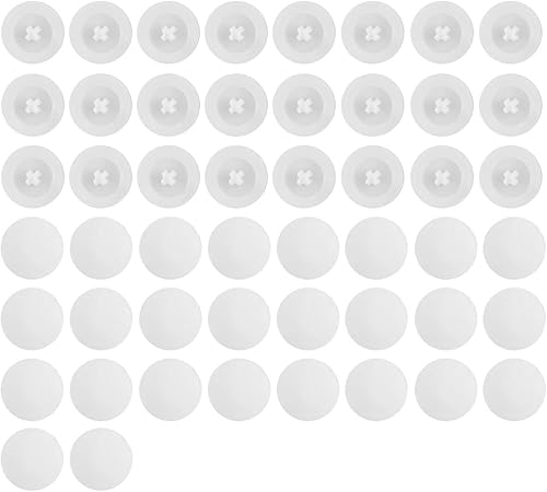 50 Pezzi Rotondi Coprivite in Plastica, Bianco Tappi a Vite per Viti a Croce, Tappi di Copertura a Scatto, Adatti per il Montaggio a Parete, Decorazione per Foto da Cucina - Honorern