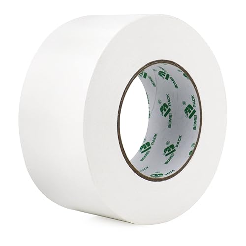 BOMEI PACK Nastro biadesivo per tappeti e moquette, rimovibile e sicuro in legno duro, 48mm x 25 m, ideale per tappeti, moquette o delicati pavimenti in legno duro (48MM X 25M) - Honorern