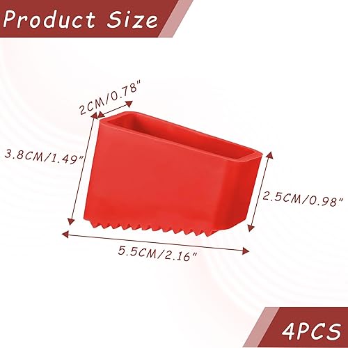 4 piedini da 50 x 20 mm, piedini in gomma per scale, piedini in gomma, tappi di protezione per scale, piedini antiscivolo per scala, piedini per scala, piedini universali, per lavoratori domestici - Honorern