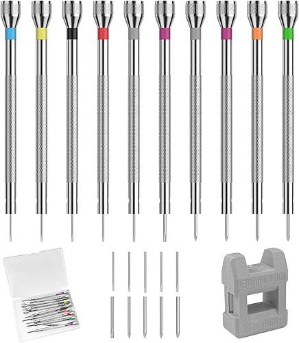 Set di Cacciaviti Precisione Orologioaio 0,6 – 2,0 mm, Cacciavite per Occhiali Orologiaio, Kit Riparazione Orologi, Giraviti Strumenti con Smagnetizzatore, per Riparare Orologi ed Elettronica - Honorern