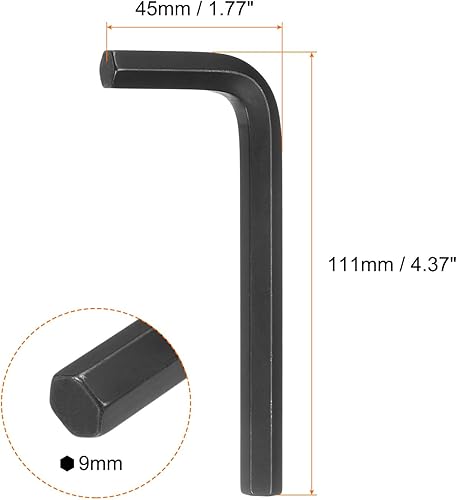 QUARKZMAN 2pz Chiave Esagonale Metrica Forma L da 9mm Strumento Riparazione Acciaio Cromo Vanadio per la Riparazione Domestica, Nero - Honorern