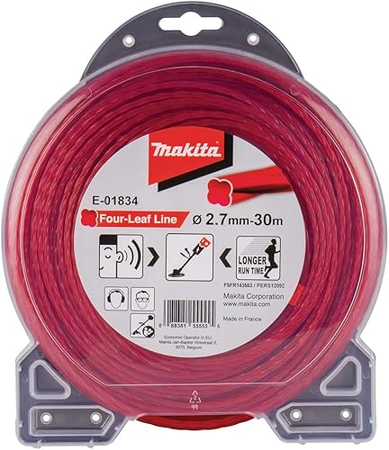 Makita E-01834 - Filo per falciatura Four Leaf, 2,7 mm x 30 m - Honorern