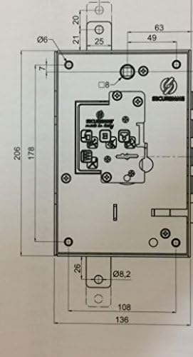 SERRATURA PER PORTE BLINDATA SECUREMME DOPPIA MAPPA SERIE 25 CUORE SECURMAP ANTIMANIPOLAZIONE ENTRATA CHIAVE E MANIGLIA 63mm DESTRA A SPINGERE INTERASSE 28mm - Honorern