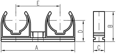 50 X Doppio tubo clip 16 mm tubo morsetto supporto clip morsetto morsetto morsetto morsetto - Honorern