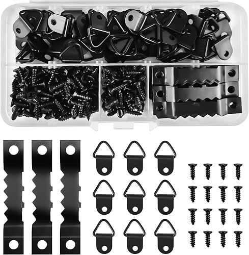 250 Pezzi Ganci per Quadri Muro Ganci Appendi Quadri Ganci Quadri Pesanti Gancio Quadro Appendi Quadro per Cornici per Foto Immagini Appese (Nero) - Honorern