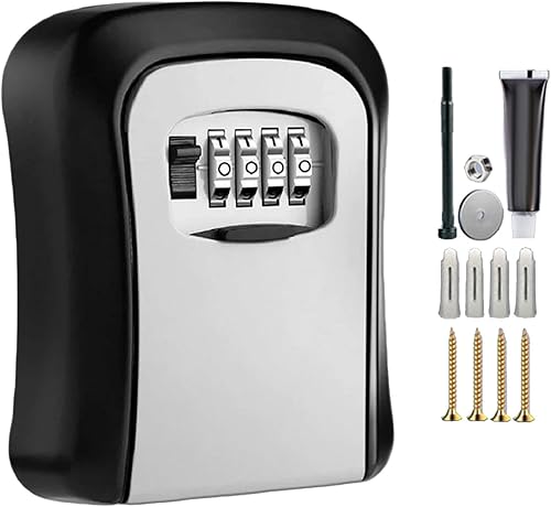 Cassetta di sicurezza con serratura a parete, con combinazione a 4 cifre, codice ripristinabile, cassetta di sicurezza, per esterni, per auto, casa, appartamento, garage - Honorern