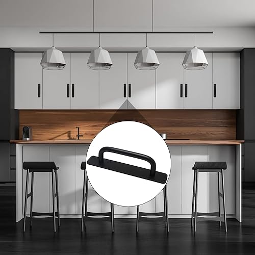 4 Maniglie Autoadesive per Porta Scorrevole Maniglia Autoadesiva in Metallo Colore Nero per Mobili Armadi Porte Senza Forature, Guardaroba, Porta del Balcone e Finestre(145 mm) - Honorern