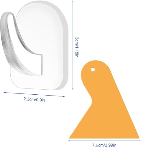20 Pezzi Trasparenti Autoadesivo Gancio, Ganci Adesivi per Quadri, Appendi Quadri Senza Chiodi con Piccoli Raschietti, Riutilizzabili Ganci Trasparenti per Bagno Cucina Appendere Asciugamani Vestiti - Honorern