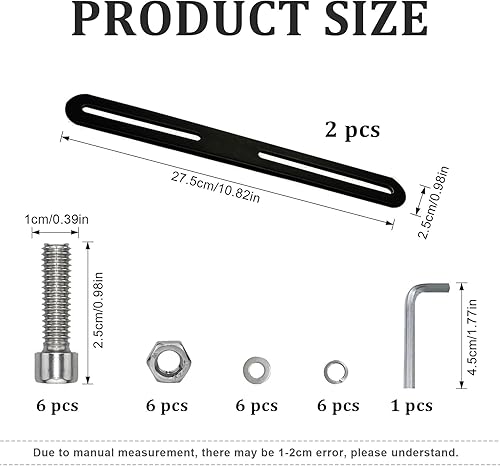 MeYuxg 2 Set di Fissaggio per Cassetta Postale per Recinzione,280x28mm Kit Binari Per Cassetta Postale, Kit di Fissaggio Utilizzato per Fissare Le Cassette Postali a Recinzioni o Cancelli（Nero,280mm） - Honorern