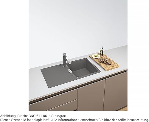 Franke Centro CNG 611-86 - Lavello in granito, colore: Nero opaco - Honorern