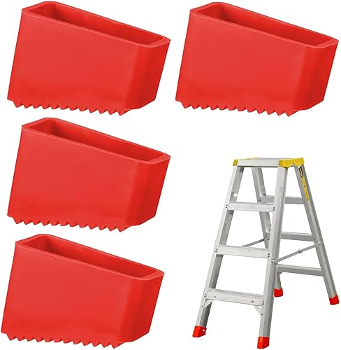4 piedini da 50 x 20 mm, piedini in gomma per scale, piedini in gomma, tappi di protezione per scale, piedini antiscivolo per scala, piedini per scala, piedini universali, per lavoratori domestici - Honorern