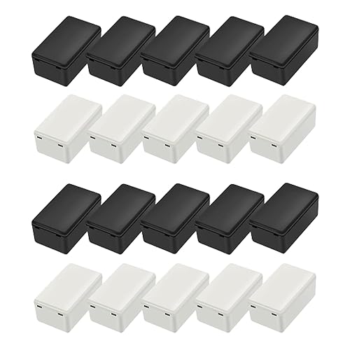 20 Pezzi Scatole Di Derivazione, Scatola Di Giunzione Nera Bianca, Scatola Progetti Elettrici, Scatola Di Giunzione Impermeabile, Scatola Di Plastica ABS per Elettronica, per La Protezione Dei Fili - Honorern