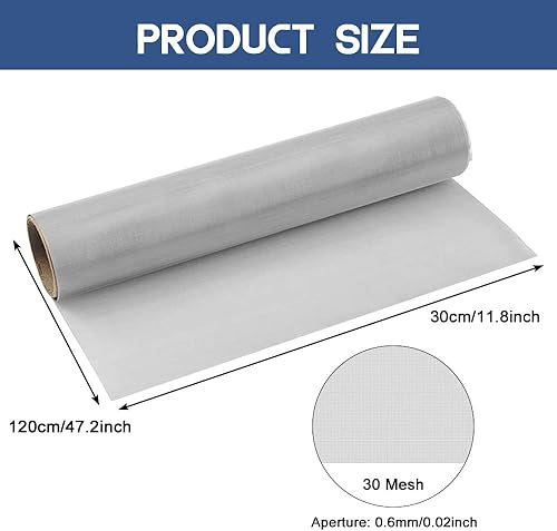 Rete Metallica Tessuta Rete Metallica Fine in Acciaio Inossidabile 30*120cm Rete Metallica Maglia Fine Foro 0,60mm Fine 30 Mesh per Porte e Finestre Prevenire Roditori Insetti e Ventilazione - Honorern