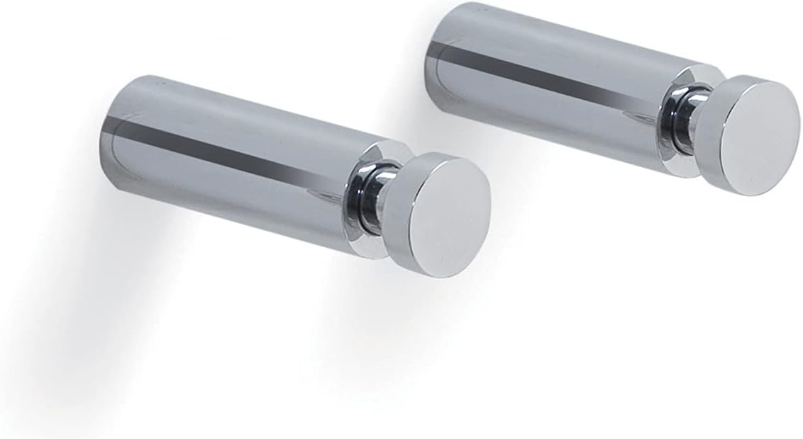Gedy cromati, Parete Appendiabiti da Muro tondi 3CM, Misure e Peso: 3X1,6X1,6 CM & 0,035 kg, Appendini Bagno Realizzati in Ottone, Design R&S, 2 Anni di Garanzia, Lunghezza 3 cm - Honorern