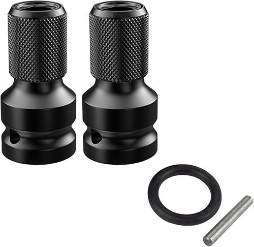 2 Pezzi Adattatore per Bussola, Adattatori Attacco da Quadrello da 1/2' Esagonale da 1/4' Sgancio Rapido, Adattatori Bit da 1/2 Pollici per Avvitatore a Percussione, Punte per Chiave a Cricchetto - Honorern