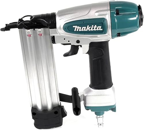 Makita AF 506 - Chiodatrice ad aria compressa, 15 – 50 mm, 4,3 – 8,3 bar + 5000 x chiodini a testa d'urto 15 mm galvanizzati + valigetta - Honorern