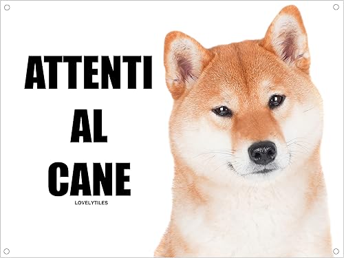 Shiba Inu ATTENTI al Cane Targa Cartello Metallo (15X20) - Honorern