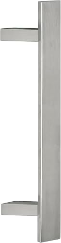 Maniglione piatto inclinato in acciaio inox satinato per porte interne esterne serramenti e negozi - Oregon (Lunghezza 600 mm - Interasse 400 mm) - Honorern