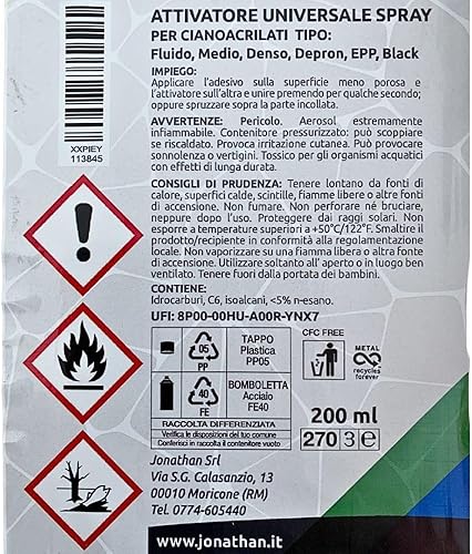 Geko Kit Colla terminali pesca 2 ciano acrilato 20g - Attivatore 200 ml - Honorern