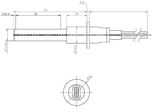 Easyricambi Candeletta Resistenza in Ceramica da 260W per accensione Stufa a Pellet Lunga 107mm e 96mm alla Fermo. Diametro 11,55mm - Honorern
