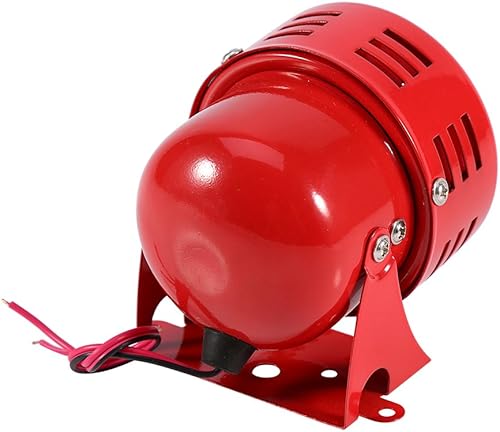 Soccorso di Sicurezza Ultra Compatto, Allarme Acustico Sirena Antiaereo da Motocicletta per Auto Elettrica 12V Forte Anni '50 Rosso - Honorern