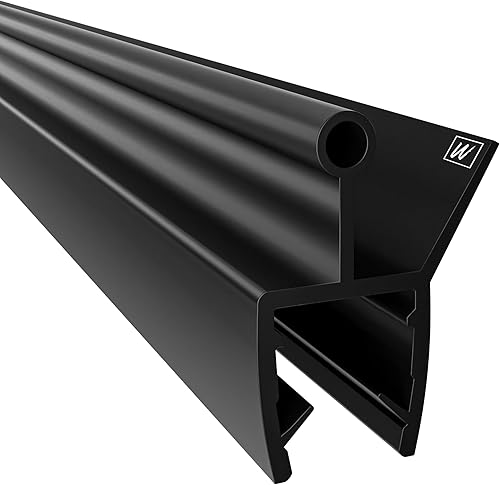 WAKA Premium porta doccia e labbro doccia, guarnizione per doccia ottica, colore nero, guarnizioni per doccia da 6 a 8 mm, vetro da 200 cm e guarnizione per porta della doccia, compatibile con una - Honorern