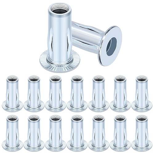 20 dadi per rivetti multi-presa, dadi M8 in zinco con gambo pre-bulbed a testa piatta filettati per decorazione di mobili automobilistici, prodotti elettrici e industriali - Honorern