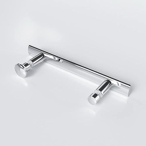 Maniglia per porta doccia, in acciaio inox, cromata, per porta doccia, porta in vetro, porta scorrevole, in vetro, distanza tra i fori 145 mm - Honorern