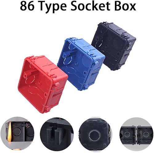 2 scatole di plastica, 86 mm x 86 mm x 46 mm, scatola di giunzione, scatola durevole per il montaggio di dispositivi elettrici (blu) - Honorern