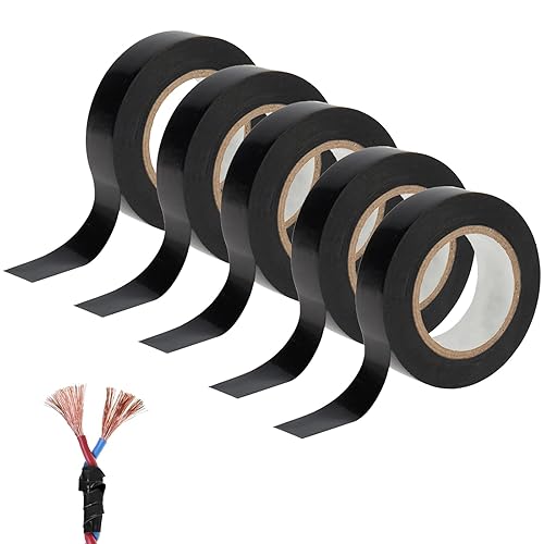 Nastro isolante per elettricista, in PVC, 3 pezzi, 30 mm x 20 m, per lavori di cablaggio, riparazioni e sigillatura (nero) - Honorern