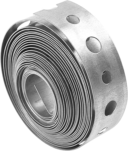 Cinghia di fissaggio in metallo con fori perforati, staffe di fissaggio per recinzioni, fascette di fissaggio e supporto per tubi da appendere con fori, 2 rotoli - Honorern