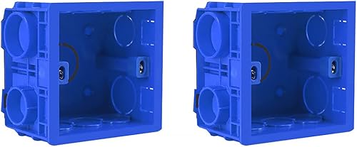 2 scatole di plastica, 86 mm x 86 mm x 46 mm, scatola di giunzione, scatola durevole per il montaggio di dispositivi elettrici (blu) - Honorern