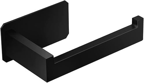 Porta Carta Igienica Adesivo, Portarotolo Acciaio Inox 304 Porta Rotolo Senza Foratura,finitura Nero (Tondo) - Honorern