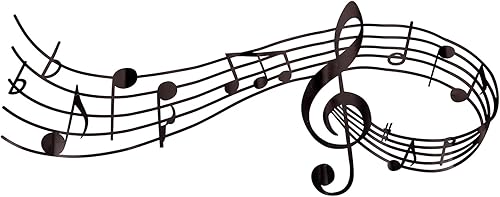 CREATCABIN Adesivi Murali Nota Musicale Decalcomania da Muro in Vinile Arte della Parete Musicale Grande Nero Adesivo in PVC Murale Adesivi Estetici Decor Peel Stick per Casa Studio Aula 60.6x25cm - Honorern