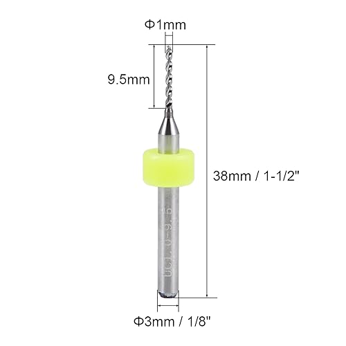 PATIKIL 1mm Dia 1/8' Gambo PCB Punta per Trapano, 10pz Tungsteno Carburo Micro Trapano Punte Rotante Strumento per CNC Incisione Stampa Circuito Scheda - Honorern