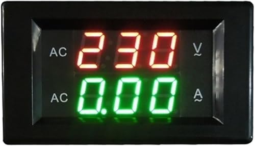 LED Digitale Voltmetro Amperometro AC 50A Tipo Fisso AC 0-500V Tensione Corrente Doppio Metro DC Volt Ampere Tester Volt Amp Tester da pannello (Color : Black cover) - Honorern