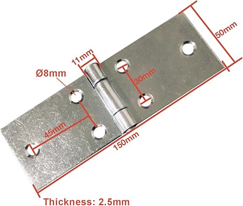 GEFONG Cerniera per Tavolo Pieghevole 270 Gradi per Alette da Tavola o Alette Anteriori Anta Armadio 91x38mm Confezione da 8 Pezzi - Honorern