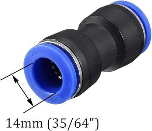 Raccordo rapido da 14 mm, diametro 35/64' OD per collegare raccordi diritti per tubi, connettore pneumatico per linea d'aria, 10 pezzi - Honorern