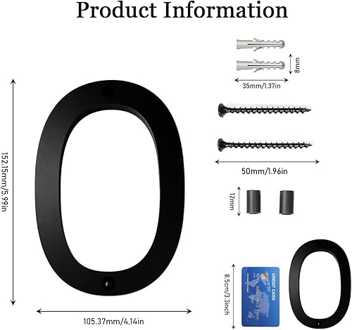 Numero Civico Esterno, 6 Pollici (15CM) Numeri Civici Da Esterno, 3D Moderna Porta Numeri Segnaletica Numeri Di Casa Galleggianti, Perfetta Per Numeri Dell'Indirizzo Di Casa(Numero 2) - Honorern