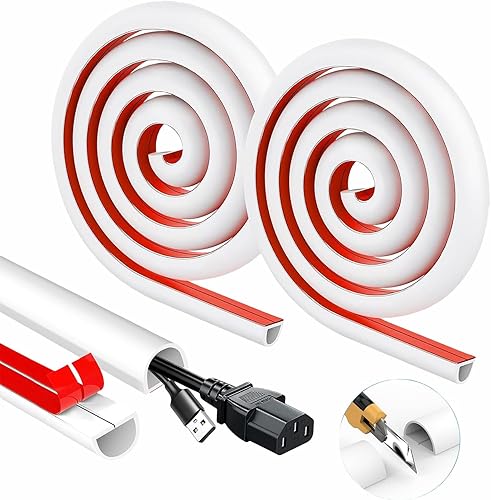 Mini Canalina Portacavi 15×10mm 2 M Canali a Cavo Semicircolare Bianco Canalina Passacavi Auto Adesiva Canalina Passacavi Copricorda in PVC Morbido per Nascondere Cavi, Fili e Cavi di Rete - Honorern