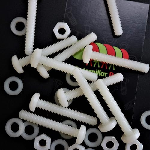 50 x Testa Bombata in Nylon, viti testate a croce in plastica per macchine, M6 x 40mm, Bulloni in Plastica, Dadi & Rondelle - Honorern