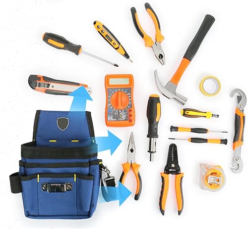 Borsa portautensili cintura – Cintura portautensili con 8 tasche per uomo – Borsa multifunzione da lavoro per artigiani, elettricisti, falegnami, giardinieri – tela robusta - Honorern