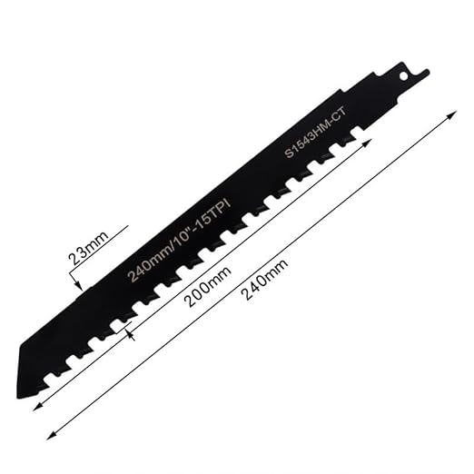 Lama per sega a sciabola,240 mm lama per mattoni, sega a sciabola per tagliare pietra, mattoni, cemento, cemento cellulare,Compatibile con Maggior Parte delle Marche (Nero) - Honorern