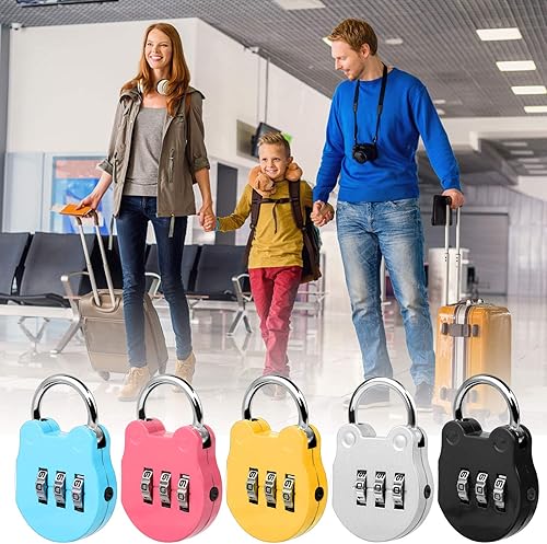 Jubaopen 8Pcs Lucchetti a Combinazione 3Cifre Lucchetto Mini Colorato da Viaggio in Lega di Alluminio Cartoni Serratura Piccola di Sicurezza per Valigia Bagagli Cassetto Armadio -4,9 * 3,2 * 1,2cm - Honorern