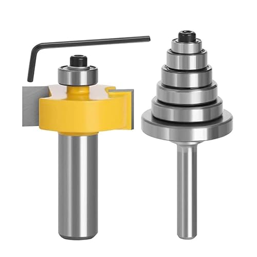 1/2' Fresa per Scanalature con Gambo con 7 Cuscinetti Set Strumento,Strumento di Lavorazione del Legno,Frese per Legno a T - Honorern